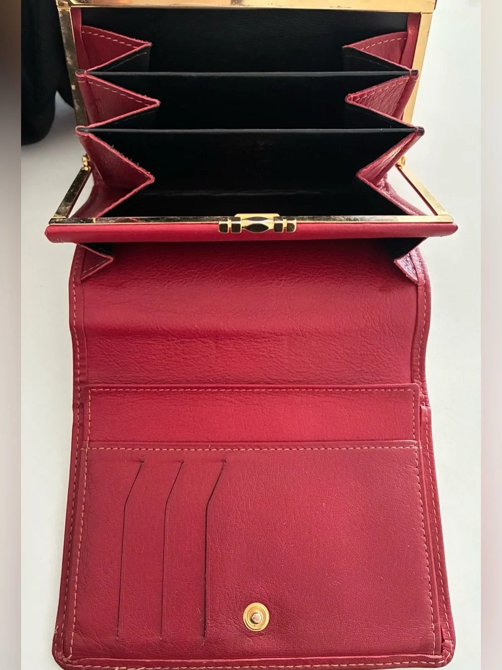 CARRE ROYAL Paris Made in France Leather Kiss-Lock Wallet
